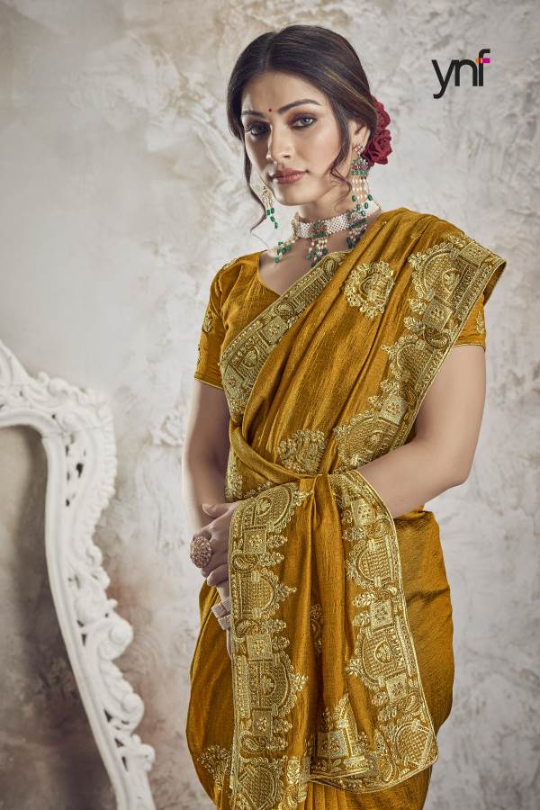 Ynf Jhoomar Zari New Exclusive Wedding Wear Vichitra Silk Saree Collection